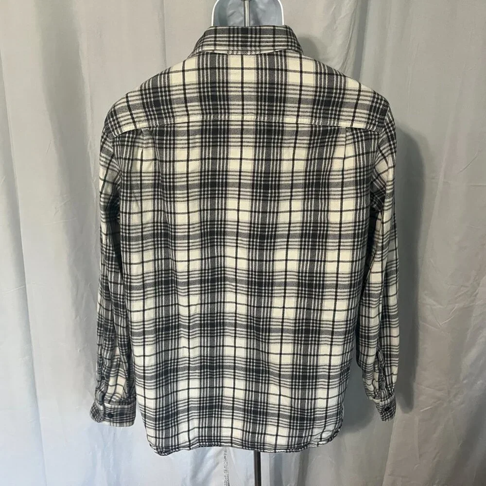The North Face Men’s Heavyweight Plaid Flannel Shirt M 🔥 White Gray Blue 🏔️